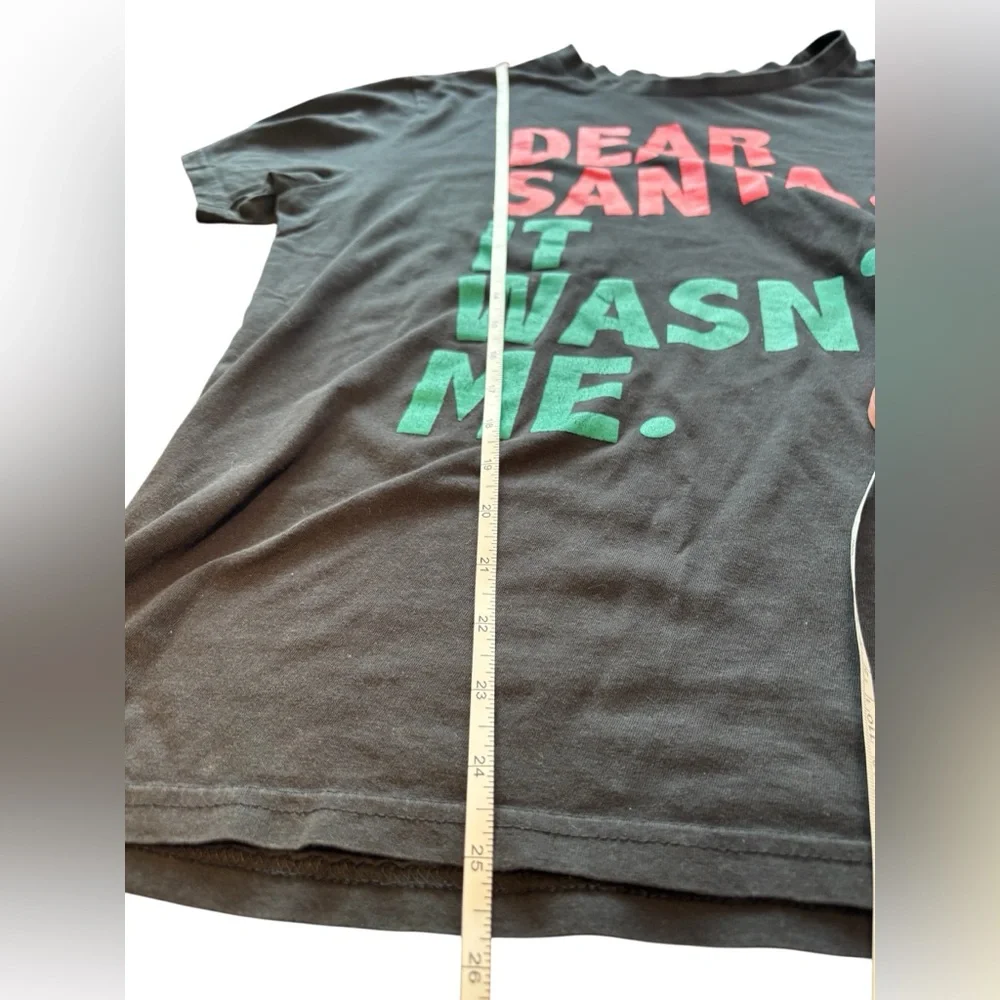 Dear Santa It Wasn’t Me Funny Christmas Tee Black Holiday T-Shirt L - Picture 4 of 7